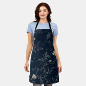 Himmlischer Mitternachtsgarten Floral Navy-Schürze Schürze (Getragen)