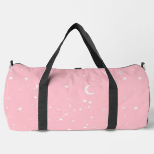 himmlischer Mond Stern Konstellation rosa Duffle Bag