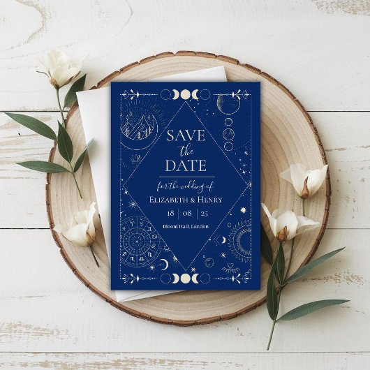 Himmlischer Mond Sterne Sternbilder Save the Date Einladung