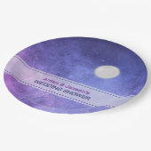 Himmlischer Nachthimmel Vollmond Hochzeit Brauseba Pappteller (Schrägansicht)