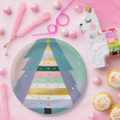 Himmlischer Pastell-Weihnachtsbaum Pappteller (Party)