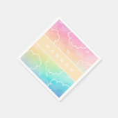 Himmlischer personalisierter Name Heiligenschein Serviette (Ecke)