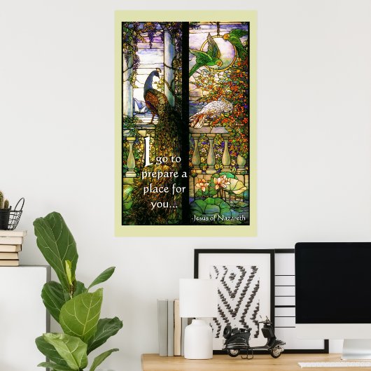 Himmlischer Pfauenplatz aus festem Glas für Sie Poster (Heimbüro)