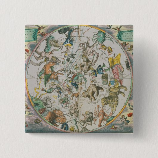 Himmlischer Planisphere, der die Zeichen des Zod Button (Vorderseite)