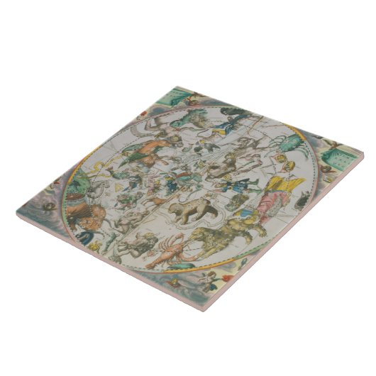 Himmlischer Planisphere, der die Zeichen des Zod Fliese (Seite)