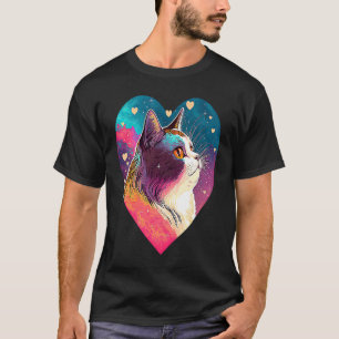 Himmlischer Pop Süße Katze Kätzchen Valentinstag H T-Shirt