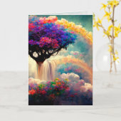 Himmlischer Regenbogen, Bridge-Begrüßung / Anmerku Karte (Gelbe Blume)