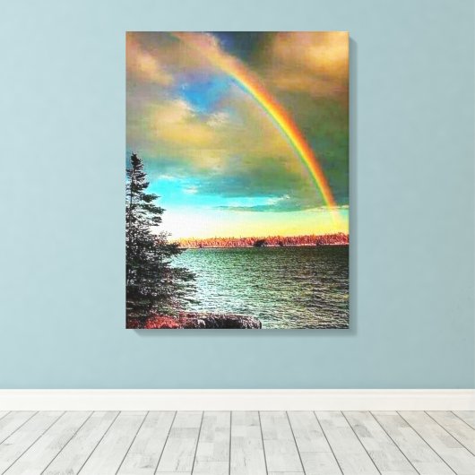 himmlischer Regenbogen Leinwanddruck (Insitu (Holzboden))