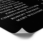 Himmlischer schwarzer Hochzeitssitzplan | Blush Mo Poster (Ecke)