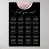 Himmlischer schwarzer Hochzeitssitzplan | Blush Mo Poster (Vorne)