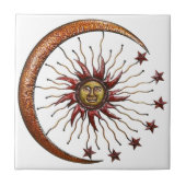 HIMMLISCHER SONNE-MOND U. STERNE ABSTRAKT FLIESE (Vorderseite)