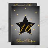 Himmlischer Star 16 . Geburtstag-Customizing Einladung (Vorne/Hinten)