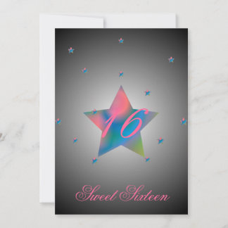 Himmlischer Star 16 . Geburtstag individuell anpas Einladung