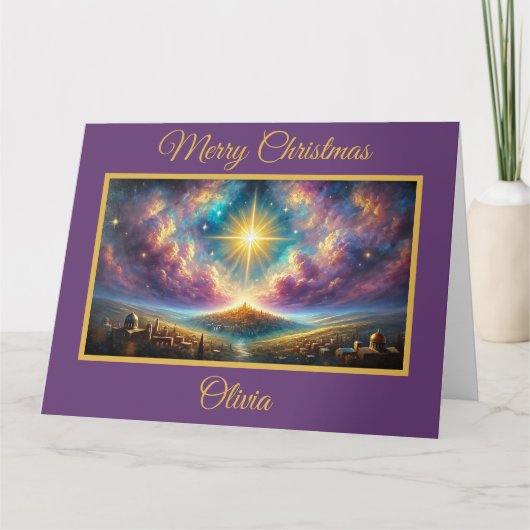 Himmlischer Star der Bethlehem Weihnachtskarte Karte (Vorderseite)