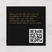 Himmlischer Sternenstaub Schwarze QR-Code-Hochzeit Begleitkarte (Rückseite)