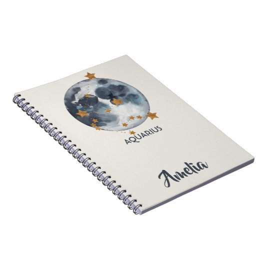 Himmlischer Tierkreis-Mond spielt Notizblock (Rechte Seite)