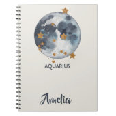 Himmlischer Tierkreis-Mond spielt Notizblock (Vorderseite)