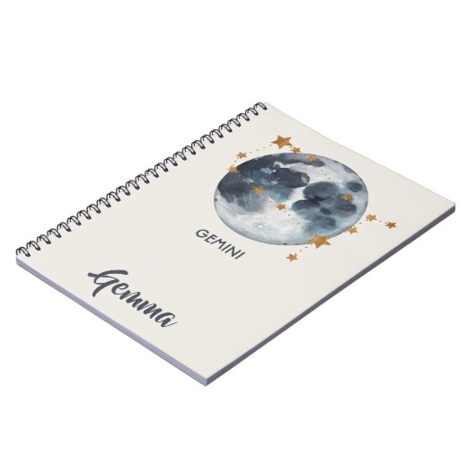 Himmlischer Tierkreis-Mond spielt Notizblock (Linke Seite)