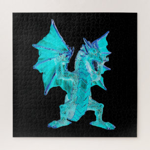 Himmlischer Türkis-Drache Fantasy-Reich-Stück Puzzle