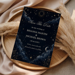 Himmlischer Vintage Romantischer Mitternacht Save The Date