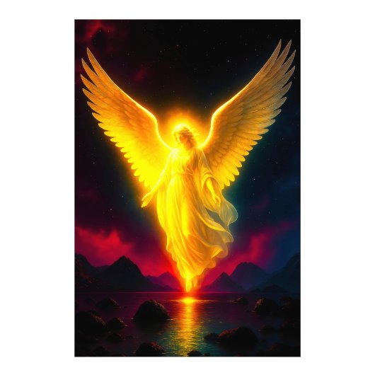 Himmlischer Wächter im goldenen Licht Fotodruck (Vorne)