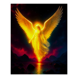 Himmlischer Wächter im goldenen Licht Poster