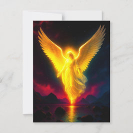 Himmlischer Wächter im goldenen Licht Postkarte