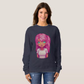 Himmlischer Wächter rosa Mädchen Sweatshirt (Vorne ganz)