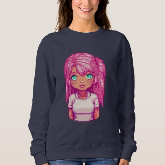 Himmlischer Wächter rosa Mädchen Sweatshirt (Vorderseite)