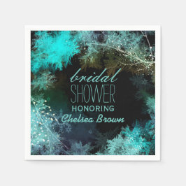 Himmlischer Wald Türkisfarben Brautparty Serviette