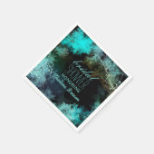 Himmlischer Wald Türkisfarben Brautparty Serviette (Ecke)
