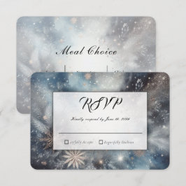 Himmlischer Winter-Mitternachts-Funkelnde Hochzeit RSVP Karte