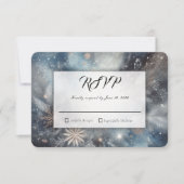 Himmlischer Winter-Mitternachts-Funkelnde Hochzeit RSVP Karte (Vorderseite)