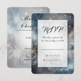 Himmlischer Winter-Mitternachts-Funkelnde Hochzeit RSVP Karte