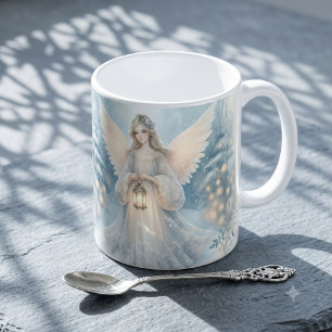 Himmlischer Winterengel Laterne der Gnade Kaffeetasse
