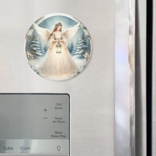 Himmlischer Winterengel - Laterne der Hoffnung Magnet (In Situ (Kühlschrank))