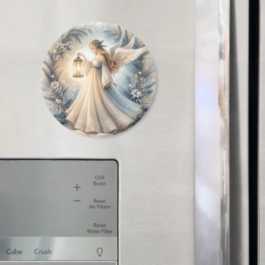 Himmlischer Winterengel - Laterne des Friedens Magnet (In Situ (Kühlschrank))