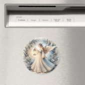 Himmlischer Winterengel - Laterne des Friedens Magnet (In Situ (Geschirrspüler))