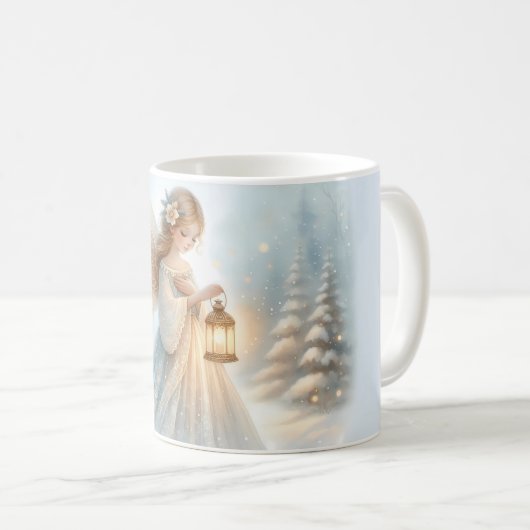 Himmlischer Winterengel Laterne des Trostes Kaffeetasse (VorderseiteRechts)