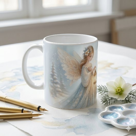 Himmlischer Winterengel Laterne des Trostes Kaffeetasse