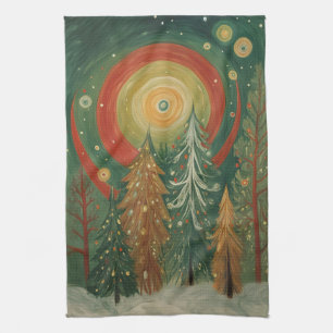 Himmlischer Winterhain Geschirrtuch