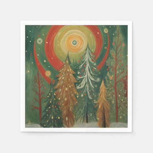 Himmlischer Winterhain Serviette (Vorderseite)