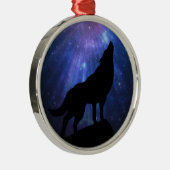 Himmlischer Wolf Silbernes Ornament (Rechts)