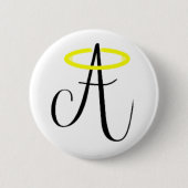 Himmlisches Abbie - schwarzer Logo-Knopf Button (Vorderseite)
