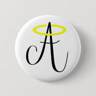 Himmlisches Abbie - schwarzer Logo-Knopf Button