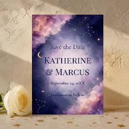 Himmlisches Aquarell-Galaxie Save-the-Date Einladung