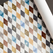Himmlisches Aquarell-Harlekin-Diamantmuster