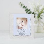 Himmlisches blaues Damast-Foto danken Dankeskarte (Stehend Vorderseite)