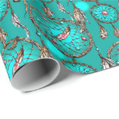 Himmlisches Blaues Traumflugmuster Geschenkpapier (Rolleneckpunkt)