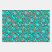 Himmlisches Blaues Traumflugmuster Geschenkpapier Set (Vorderseite)